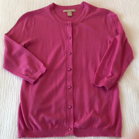 Banana Republic Cardigan Button Down 3/4 Sleeve Bubble Gum Pink Size Small - Picture 2 of 16